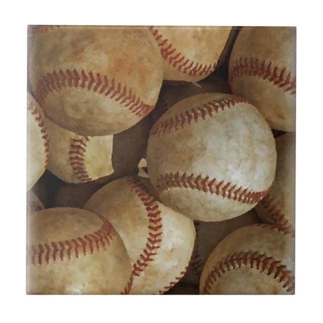 Azulejo De Cerâmica Trendy Baseball Trabalho de arte (Frente)