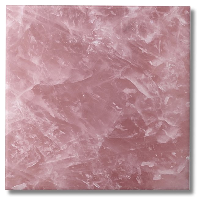 Azulejo De Cerâmica Trendy Bebê Rosa Rosa Quartz Cristal Bonito Elegan (Cute Elegant Trendy Baby Pink Rose Quartz Crystal Ceramic Tile)