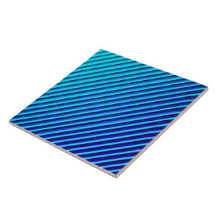 Azulejo De Cerâmica Trendy Blue Color Faux Stripe Cerâmica Azulejo