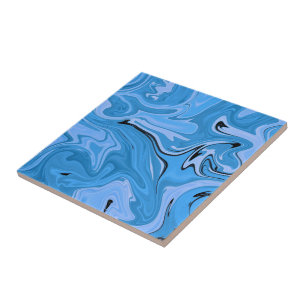 Azulejo De Cerâmica Trendy Blue Marble Stone - Textura Abstrato