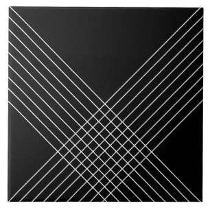 Azulejo De Cerâmica Trendy Elegant Geométrico em Preto