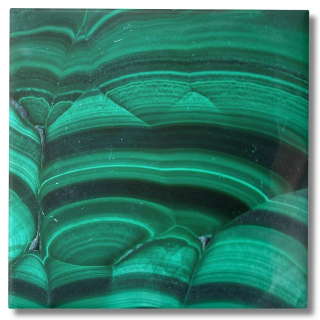 Azulejo De Cerâmica Trendy Elegant Green Malachite Crystal Stone (Trendy Elegant Green Malachite Crystal Stone Ceramic Tile)
