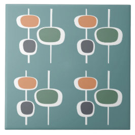 Azulejo De Cerâmica Trendy retro 60s, padrão bonito azul