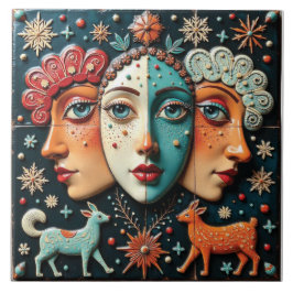 Azulejo De Cerâmica Três artistas de desempenho