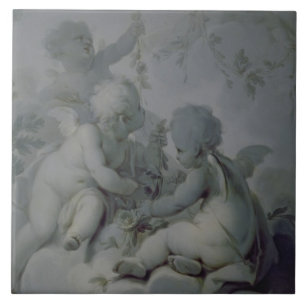 Azulejo De Cerâmica Três Cupido, c.1775
