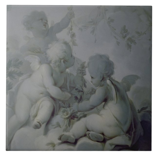 Azulejo De Cerâmica Três Cupido, c.1775 (Frente)