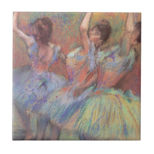 Azulejo De Cerâmica Três Dançarinas de Edgar Degas, Arte de Balé Antig