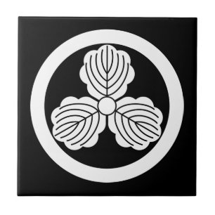 Azulejo De Cerâmica Três folhas de carvalho(1) em círculo