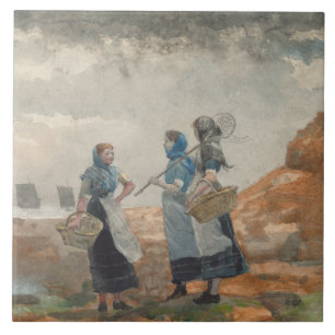 Azulejo De Cerâmica Três Garotas Fisher (em Tynemouth, Northumberland)