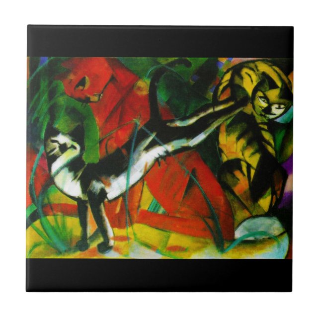 Azulejo De Cerâmica Três Gatos (Frente)