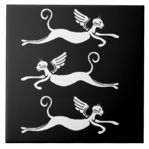 Azulejo De Cerâmica três gatos de vôo