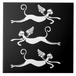 Azulejo De Cerâmica três gatos voadores