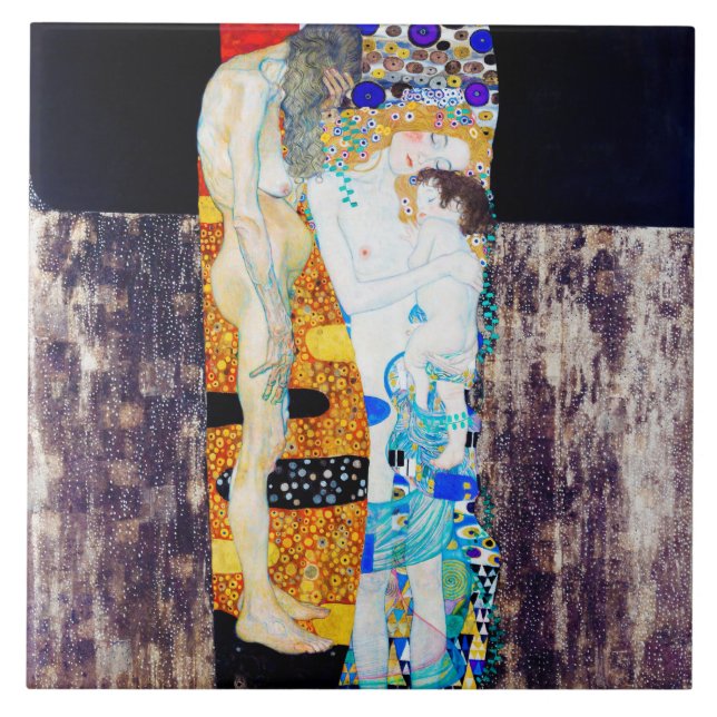 Azulejo De Cerâmica Três Idades da Vida, Gustav Klimt (Frente)