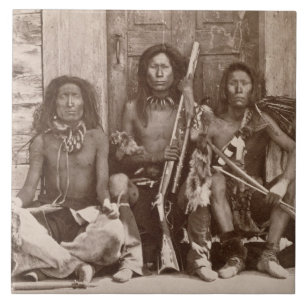 Azulejo De Cerâmica Três indiano Braves, fotografado pelo inglês rea