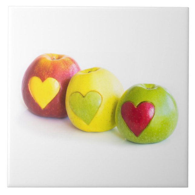 Azulejo De Cerâmica Três maçãs (Frente)