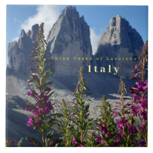 Azulejo De Cerâmica Três picos de Lavaredo Wildflower Itália