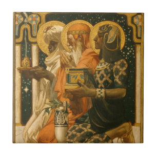 Azulejo De Cerâmica Três Reis Magos de JC Leyendecker Natal Vintage