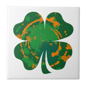 Azulejo De Cerâmica Trevo da tinta de St Patrick