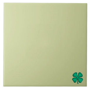 Azulejo De Cerâmica Trevo Irlandês de 4 Folhas Lucky pequeno verde cla
