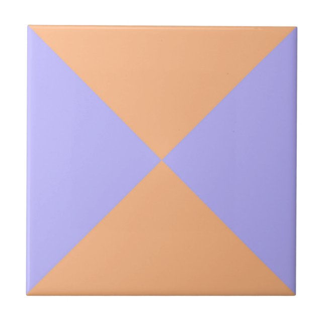 Azulejo De Cerâmica Triângulo Geométrico Abstrato Laranja Roxo Moderno (Frente)