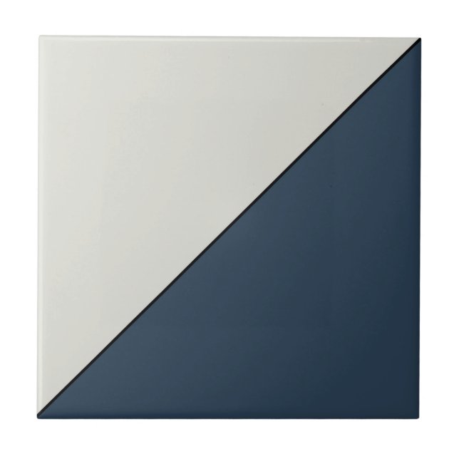 Azulejo De Cerâmica Triângulo Geométrico Azul Escuro Abstrato moderno (Frente)