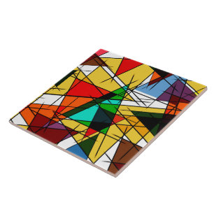 Azulejo De Cerâmica Triângulo Moderno Colorido Geométrico