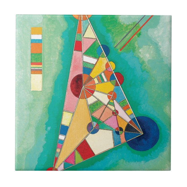 Azulejo De Cerâmica Triângulos coloridos por Wassily Kandinsky (Frente)