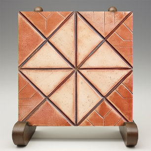 Azulejo De Cerâmica Triângulos de Terracota Acento de Parede Rústico