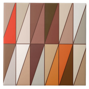 Azulejo De Cerâmica Triângulos geométricos, bege, Brown, vermelho,