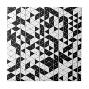 Azulejo De Cerâmica Triângulos Geométricos Brancos das Cinzas Negras M
