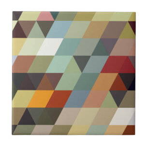 Azulejo De Cerâmica Triângulos multicoloridos geométricos dos padrões
