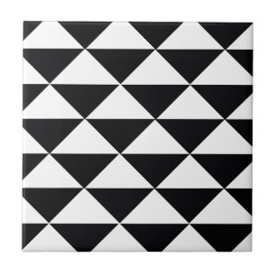 Azulejo De Cerâmica Triângulos preto e branco