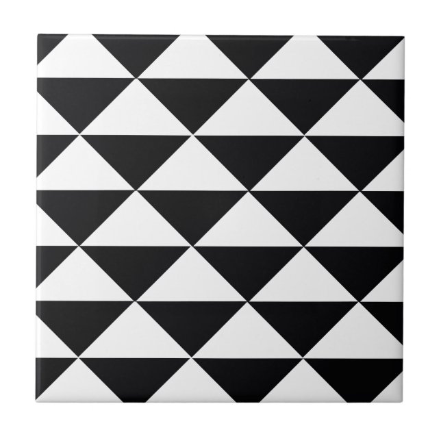 Azulejo De Cerâmica Triângulos preto e branco (Frente)