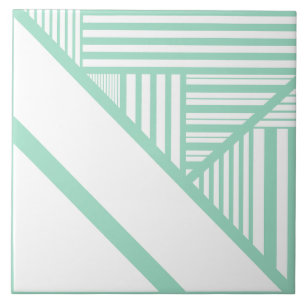 Azulejo De Cerâmica Triângulos - Verde-Casa-de-Casa