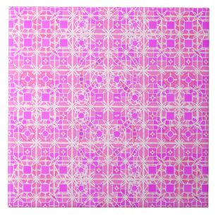 Azulejo De Cerâmica Tribal Batik - tons de rosa e orquídea