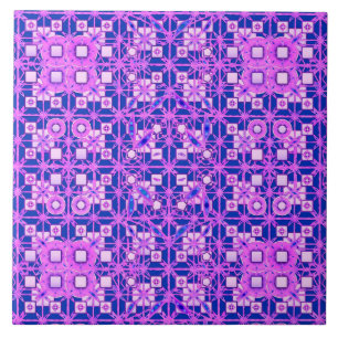 Azulejo De Cerâmica Tribal Batik - tons de roxo
