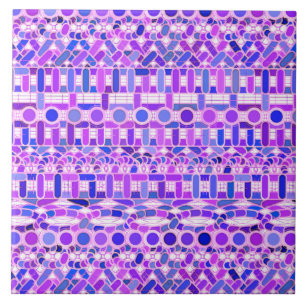Azulejo De Cerâmica Tribal Batik - tons violeta roxa