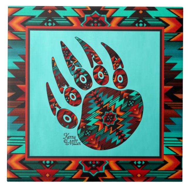 Azulejo de cerâmica Tribal Bear (Frente)