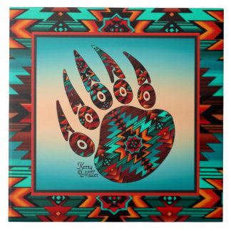 Azulejo de cerâmica Tribal Bear