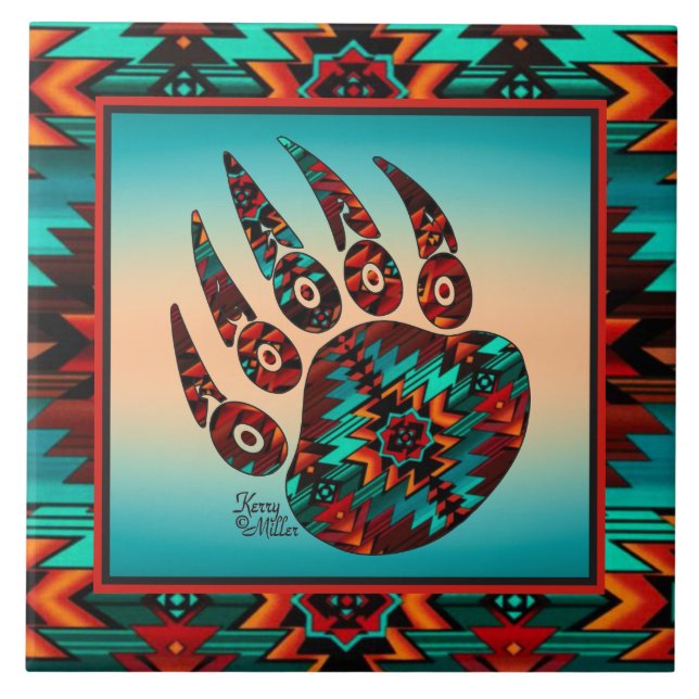 Azulejo de cerâmica Tribal Bear (Frente)