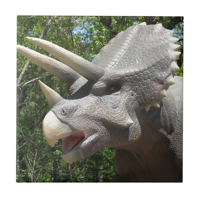 Azulejo De Cerâmica Triceratops dinossauro (Frente)