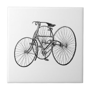Azulejo De Cerâmica Triciclo do vintage - bicicleta de três rodas