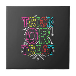 Azulejo De Cerâmica Trick or Treat Desenho de Teia de Aranha de Hallow