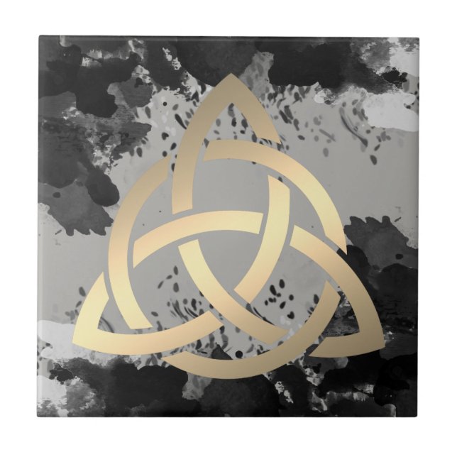 Azulejo De Cerâmica Trinity Knot Celtic Dark Clouds Sky (Frente)