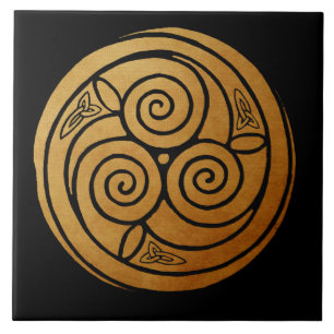 Azulejo De Cerâmica Triple Celtic Knot Swirl Mandala