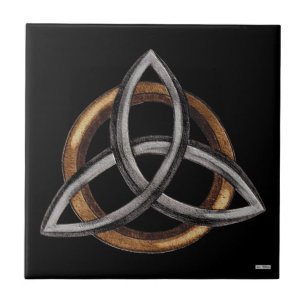 Azulejo De Cerâmica Triquetra (Brown/prata)