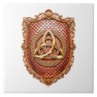 Azulejo De Cerâmica Triquetra Místico Heráldico