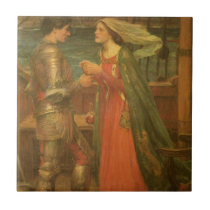 Azulejo De Cerâmica Tristan e Isolda por John William Waterhouse