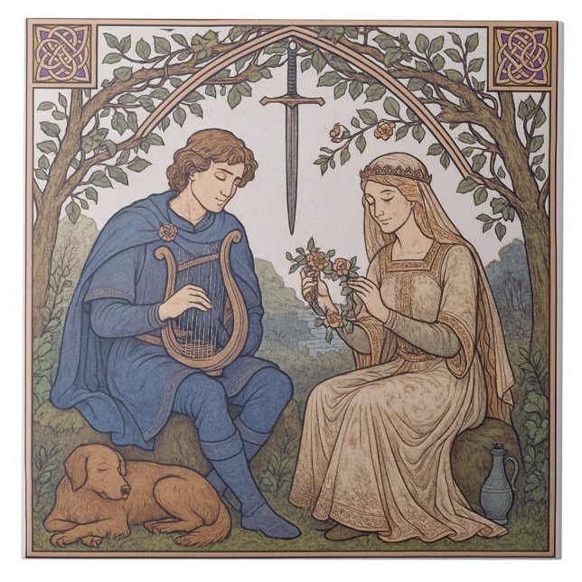 Azulejo De Cerâmica Tristan e Isolde (Frente)