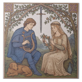 Azulejo De Cerâmica Tristão e Isolda
